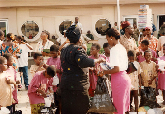 WOCON Ogun State staff and executive director at Seme Border for the return of rescued Beninese trafficked children to be reunited with their parents.